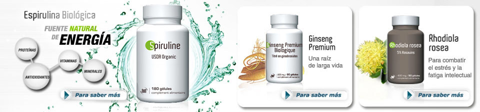 Alga espirulina biol�gica - Ginseng premium BIO - Rhodiola Rosea