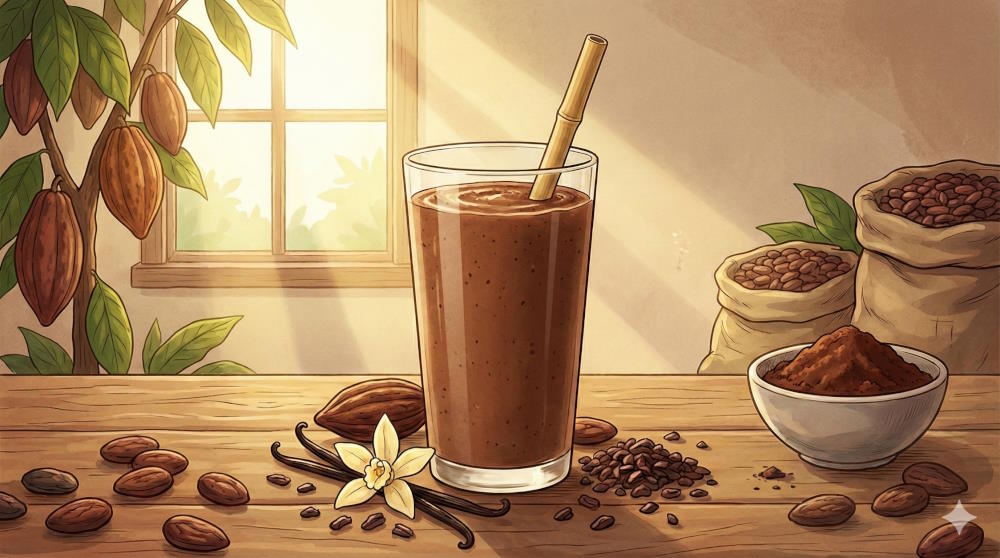 Batido de proteína de cacao natural