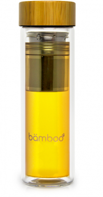 Tapa de bambú, botella de doble acristalamiento